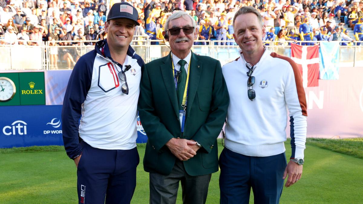 Zach Johnson and Luke Donald on the first tee at Maro Simone